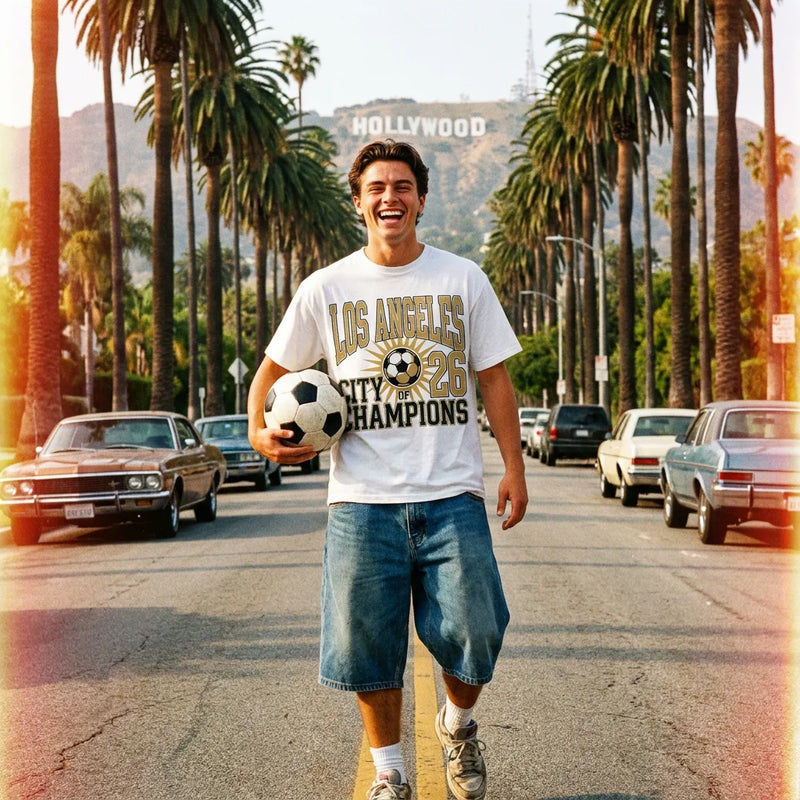 Vintage Los Angeles '26 'City of Champions' Tee - Retro World Cup Inspired
