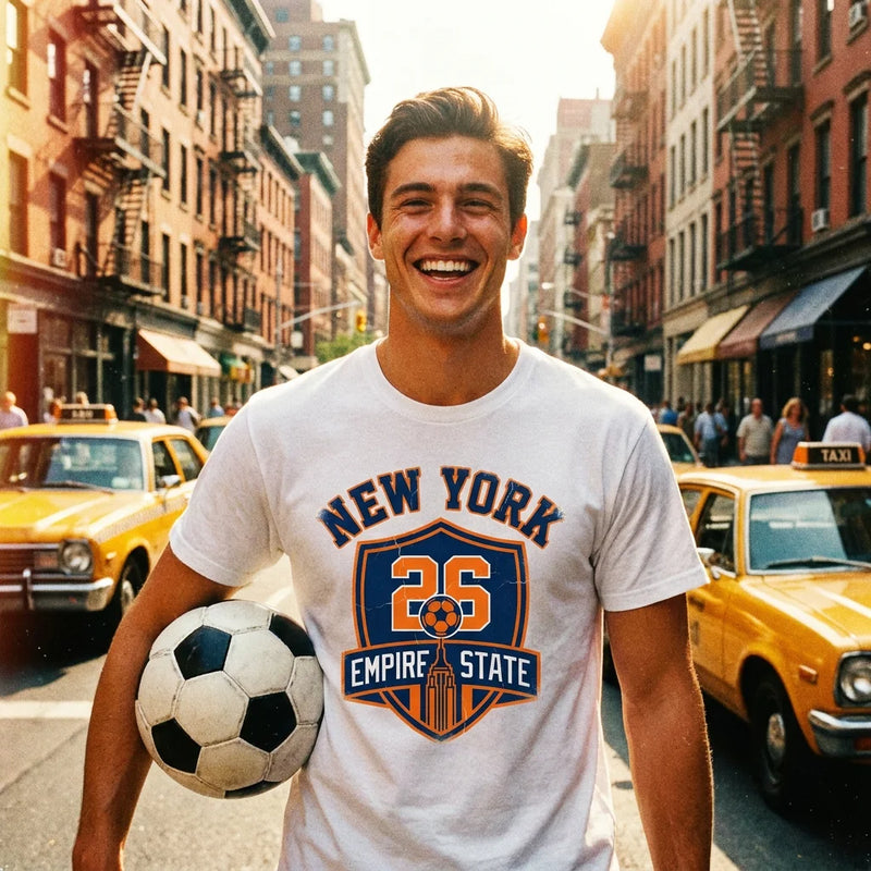Vintage New York '26 'Empire State' Soccer Tee - Official 2026 Fan Gear